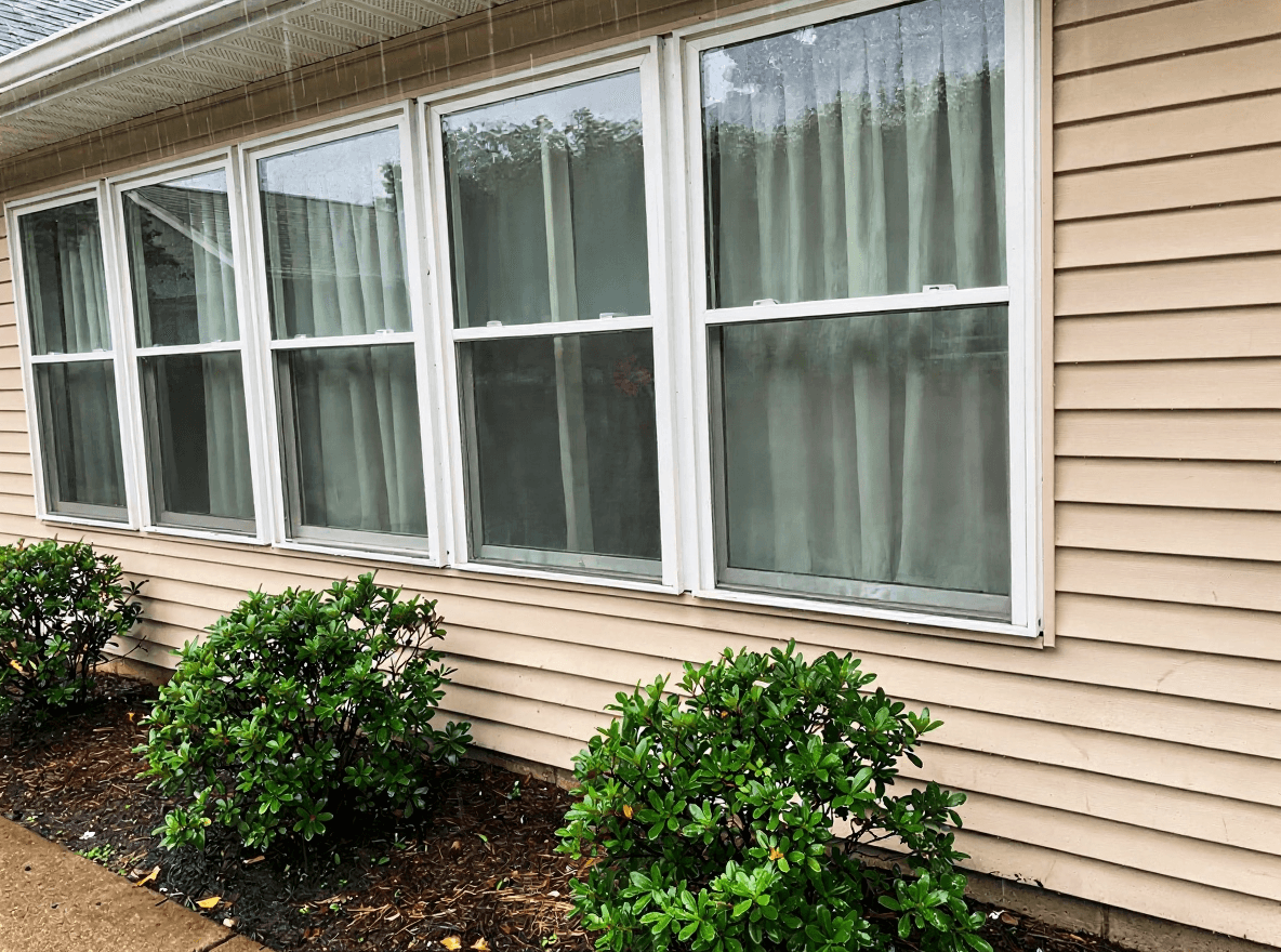 A home's exterior windows cleaned crystal clear after a Brisk visit