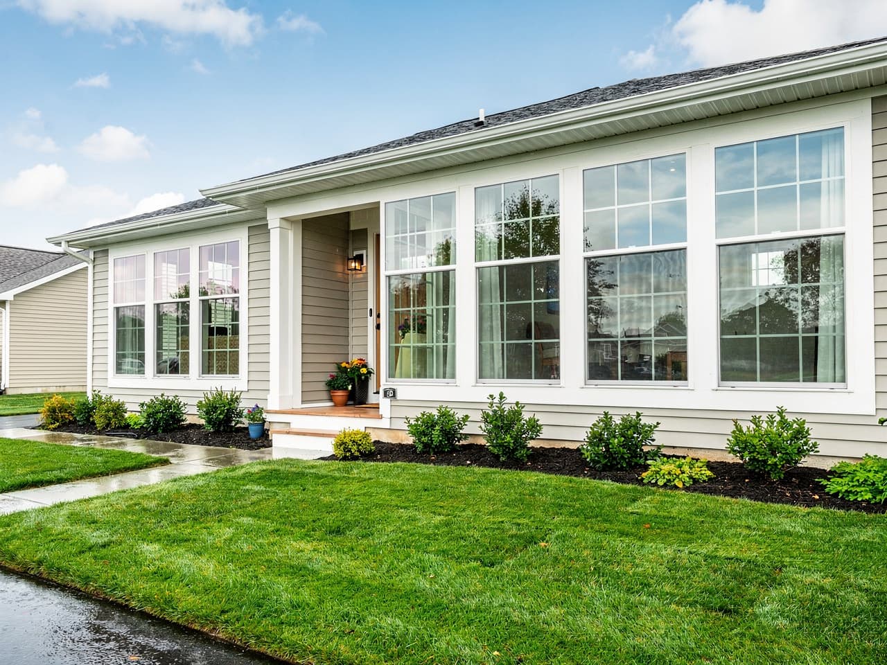 A home's windows crystal clear and streak-free after a professional cleaning